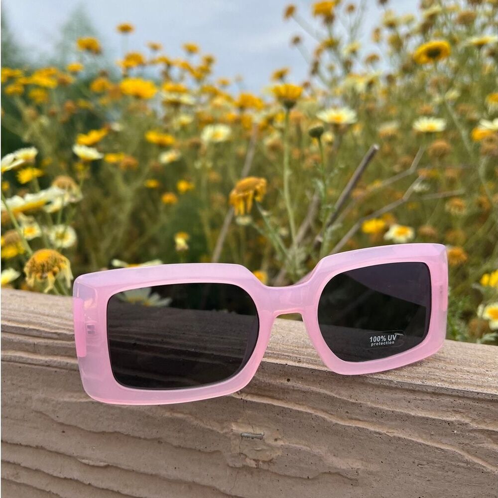 Sunglasses Lavender color smooth plain square light tint edc baddie cottagecore
